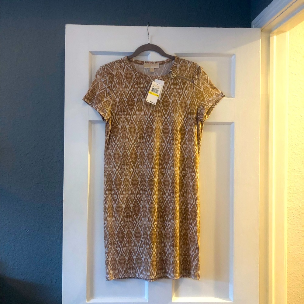 Michael Kors short sleeve Ikat print dress